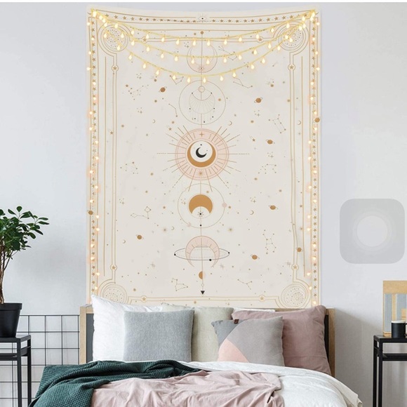 Bohemian Lunar Constellation Galaxy Space Neutral Indie HippieBedroom Wall Decor - Picture 7 of 7